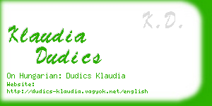 klaudia dudics business card